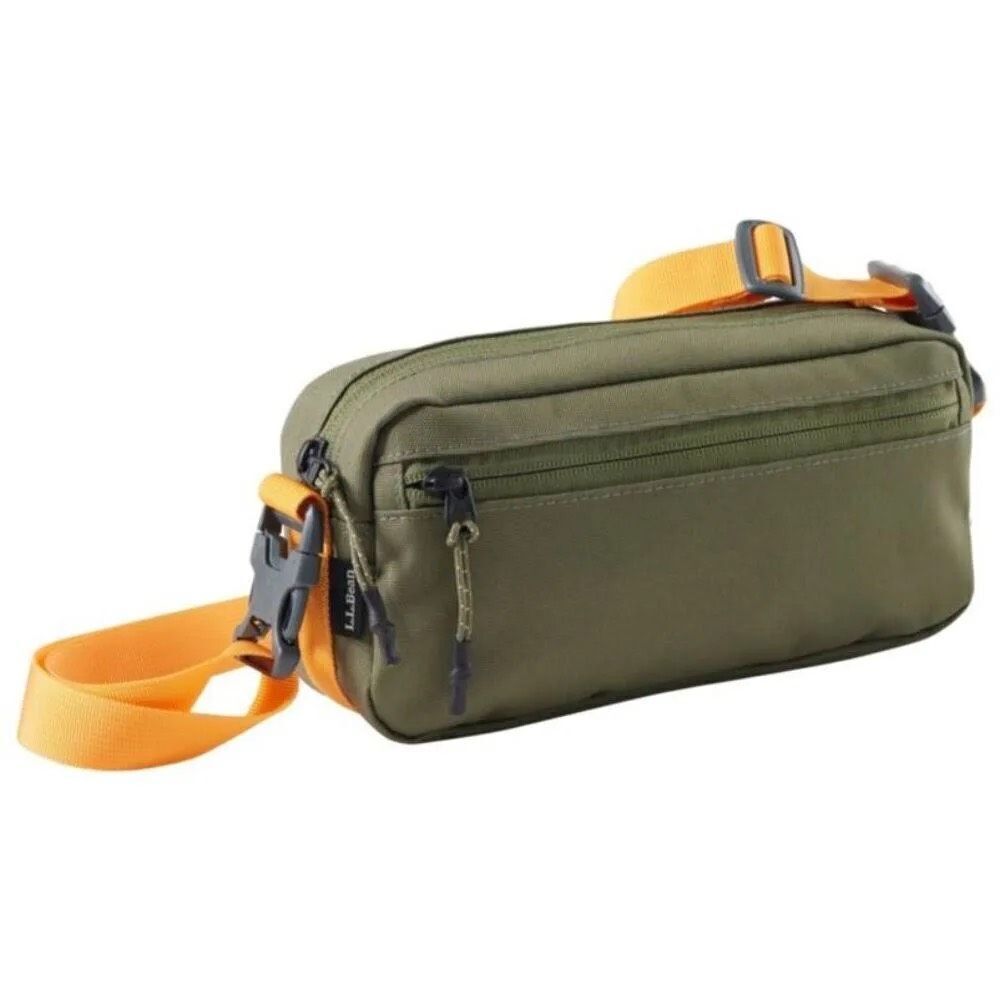 L.L.Bean Classic Crossbody Bag, Olive Green & Orange; NWT Travel Sling Pack